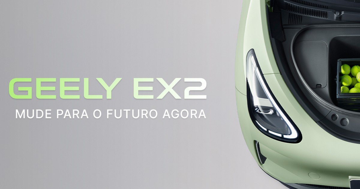 Geely EX2 vendido no Brasil em imagem oficial