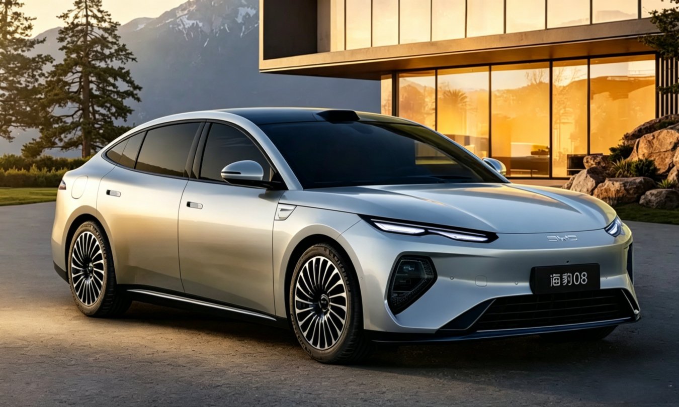 BYD Seal 08 em imagem oficial divulgada na China, sedã híbrido plug-in e elétrico da linha Ocean