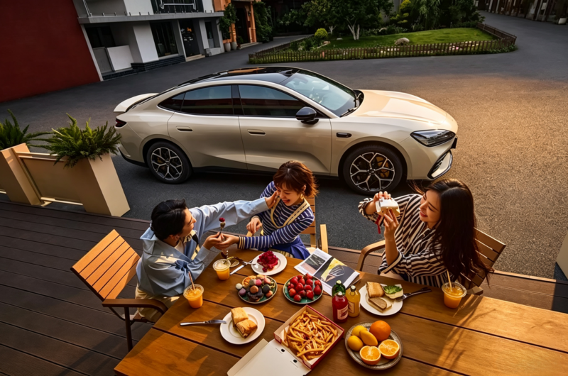 Geely Galaxy TT elétrico em imagem de divulgação na China